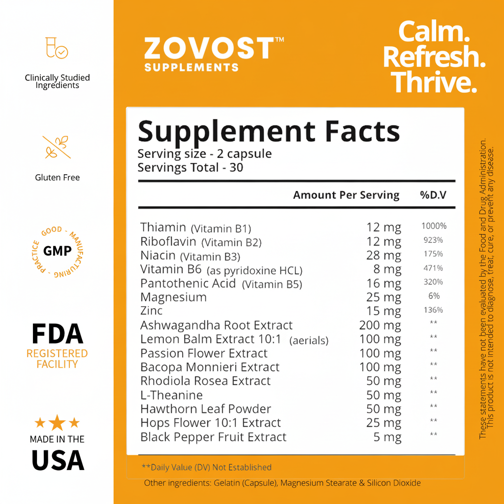 Zovost™ Anxiety Stress Relief Supplement