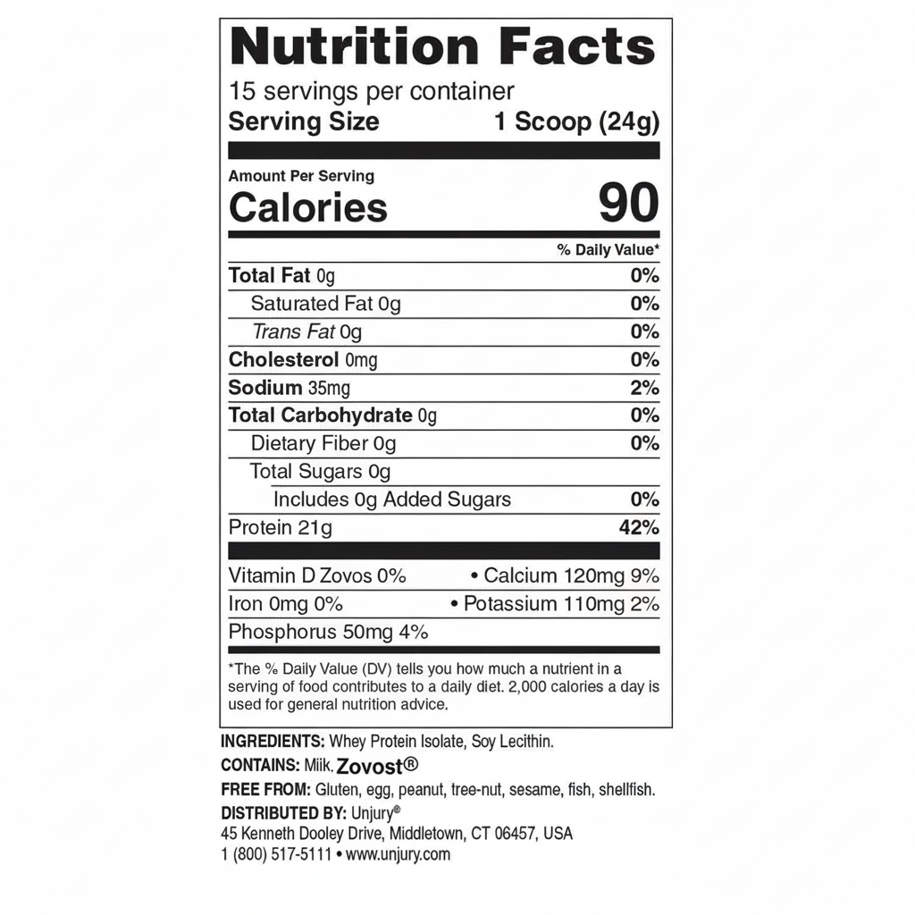 Zovost Unflavored High Whey Protein Powder
