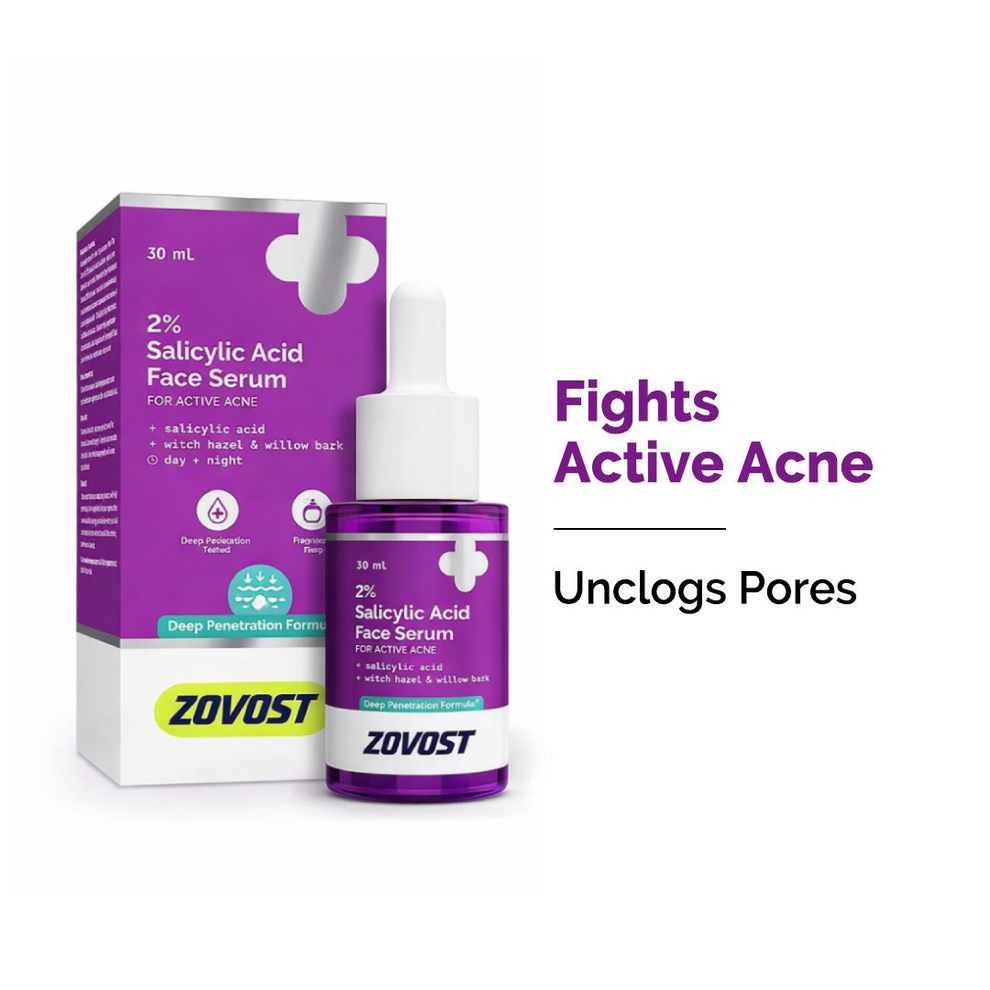 Zovost 2% Salicylic Acid Face Serum for Active Acne