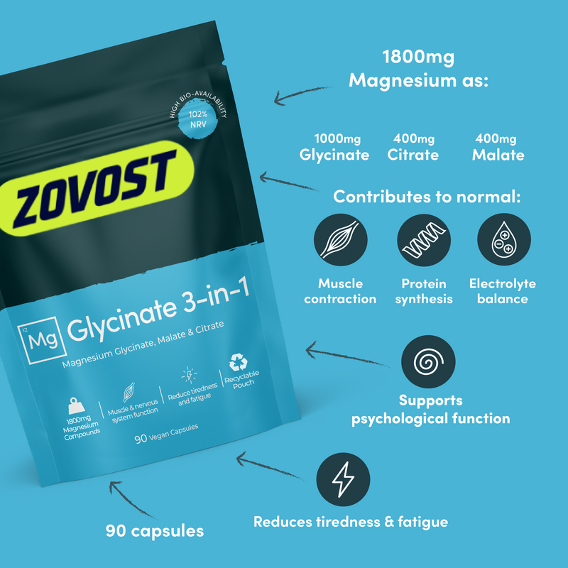 Zovost Magnesium Glycinate 3-in-1