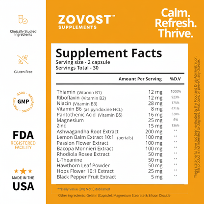 Zovost™ Anxiety Stress Relief Supplement