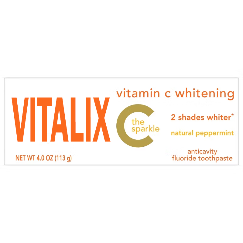 Vitamin C Teeth Whitening Toothpaste with Fluoride - Natural Peppermint